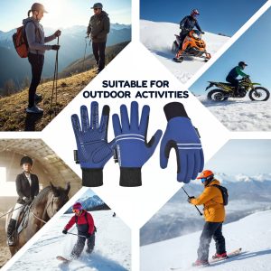 Waterproof Winter Horse Riding Thermal Warm Gloves Aqua Guard Blue