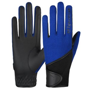 Horse Riding Gloves LADIES Synthetic Leather Cotton Blue