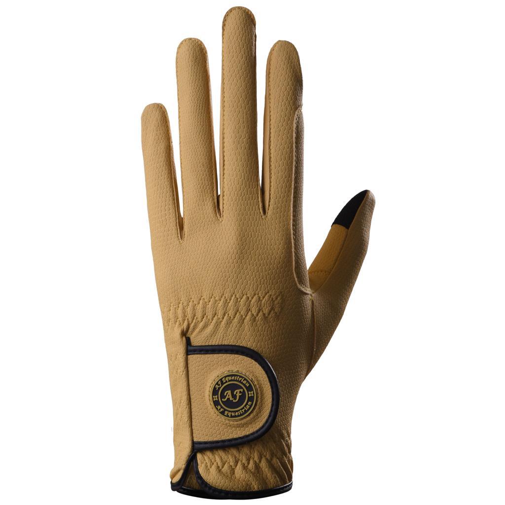 Ladies Horse Riding Gloves Premium Synthetic Leather Snake Design Caramel Yellow - Image 6