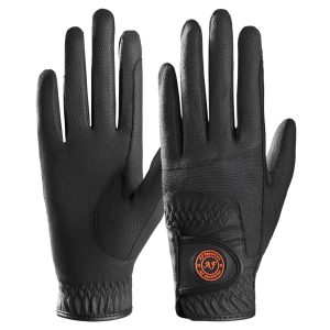 Ladies Horse Riding Gloves Premium Synthetic Leather New Snake Design Black