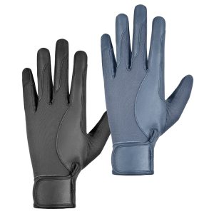 Women’s Leather Gloves with Breathable Thin Mesh – Lightweight Driving & Outdoor Gloves for Ladies, All-Season Comfort Black and Blue