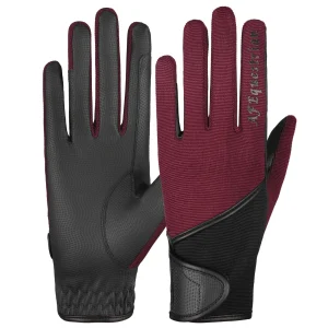 Horse Riding Gloves LADIES Synthetic Leather Cotton Burgundy