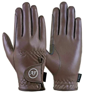 Horse Pony Riding Gloves LADIES Synthetic Leather Brown