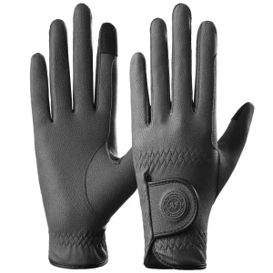 Ladies Horse Riding Gloves Premium Synthetic Leather Snake Design Grey