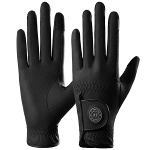 Ladies Horse Riding Gloves Premium Synthetic Leather Snake Design Black