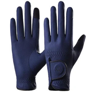 Ladies Horse Riding Gloves Premium Synthetic Leather Snake Design Blue
